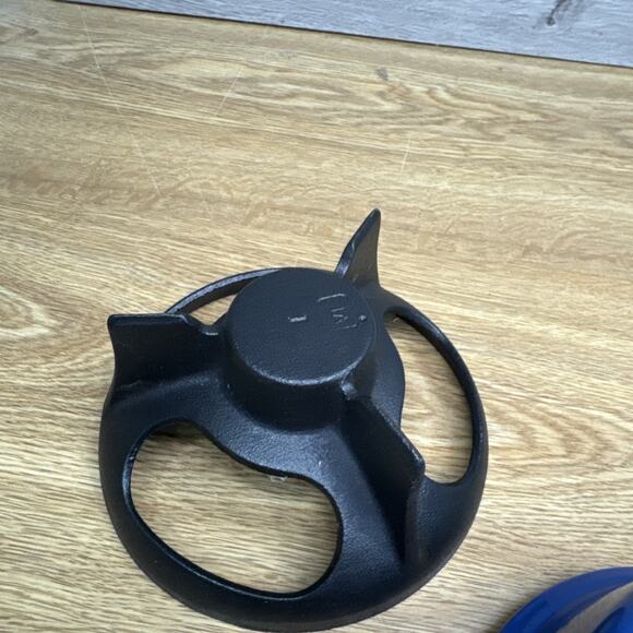 Le Creuset Mini Fondue Set 0.4L 0.4qt Blue Cast Iron - Picture 6 of 9